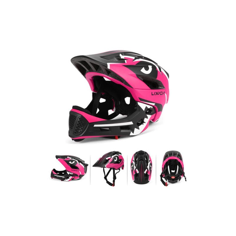 Image of Abnehmbarer Integralhelm für Kinder – Rosa Rot – Fahrrad, Skate, Rollerblade - Aiperq
