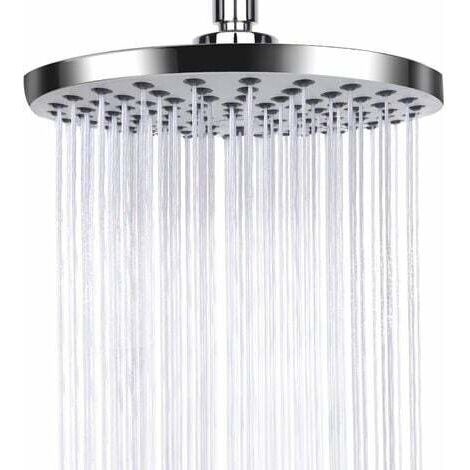 AIPERQ Anti-Kalk-Duschkopf, Edelstahl-Duschkopf, Regenduschkopf, wassersparender und Hochdruck-Festduschkopf für Badezimmer, Silber