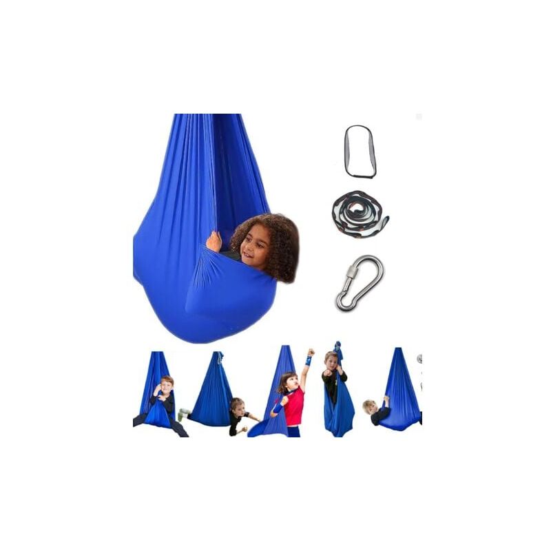 Aiperq - Balançoire sensorielle thérapeutique pour enfants et adultes, 100 x 280CM avec support mural(Couleur : se référer à l'image 1)