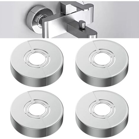 AIPERQ Cache Tuyau Radiateur 4Pcs Rosaces de Douche Décoratives 3 Tailles en 1 Rosaces de Recouvrement Tuyaux de Chauffage Rosace Radiateur pour Robinets, Tuyaux, Conduites D'eau, Radiateurs, Douches