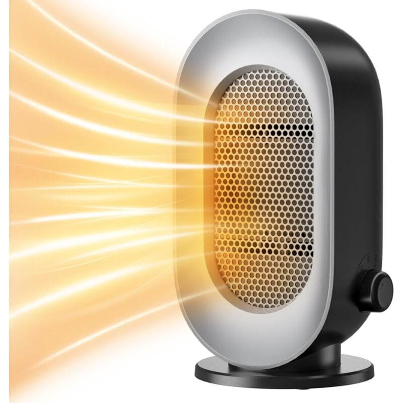 Chauffage d'appoint portable d'intérieur, mini ventilateur de chauffage électrique, protection contre la surchauffe/le basculement, chauffage rapide
