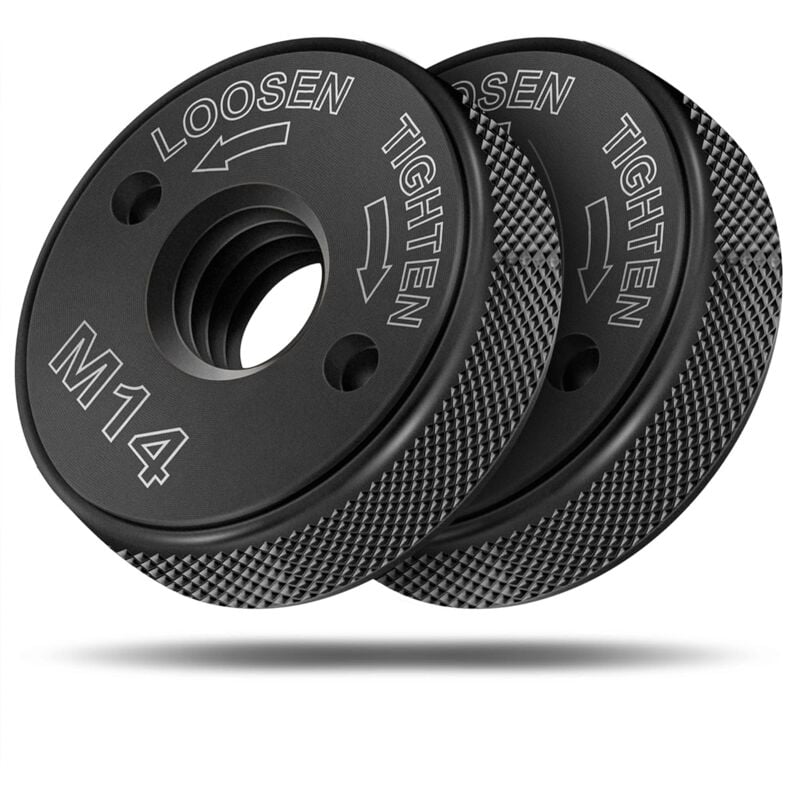 Ecrou à dégagement rapide M14, pour toutes les meuleuses d'angle d'AEG, Black & Decker, Dewalt, Flex, Hitachi, Metabo, Makita etc. (2x écrou de