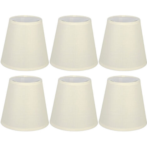 AIPERQ Eosnow Abat-jour de remplacement en tissu de couleur crème, 6 pièces, pour lustre mural E14, décoration de la maison