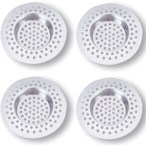 Aiperq Filtre Evier Cuisine INOX (Lot de 3) - Attrape Cheveux Douche 7,5 x 7,5 cm, Filtre 90 Trous, Grille,Accessoire Cuisine,Salle de Bain, Cuisine