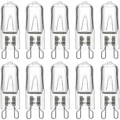 Aiperq G9 Halogenlampe 28W 230V, 370LM 2700K Warmweiß Dimmbar, G9 Kapsellampen, für Kronleuchter, Landschaftslampen, Wandleuchten, Schrankbeleuchtung, 10er-Pack