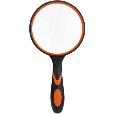Aiperq Grande loupe de lecture en verre pour livres scientifiques, journaux, lecture, insectes, passe-temps, observation de qualité supérieure,Noir et orange