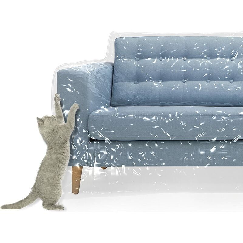 Aiperq - Housse de canapé en plastique Animaux Cat Scratching Protection Scratchs Vinyle transparent épais résistant à l'eau Housse de canapé pour un