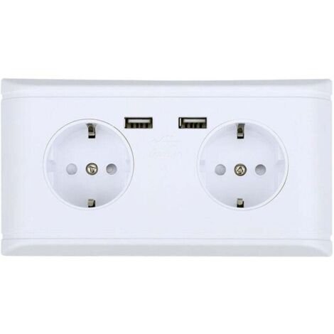 AIPERQ Jeffergarden Prise murale EU avec USB 250V - Bureau/maison (protections intégrées)