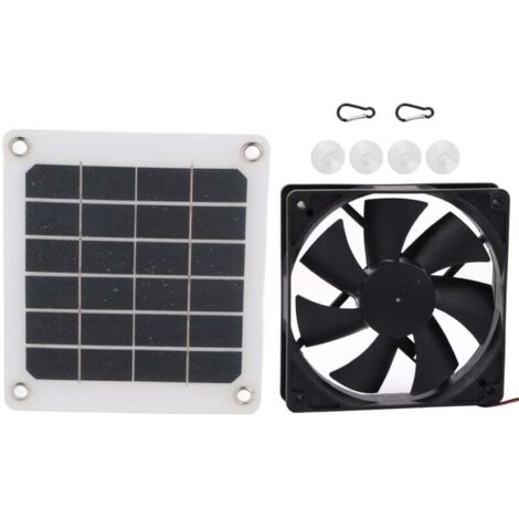 AIPERQ Jeffergarden Ventilateur d'échappement de panneau d'énergie solaire extérieur 6V 10W, chargement USB pour serre et poulailler