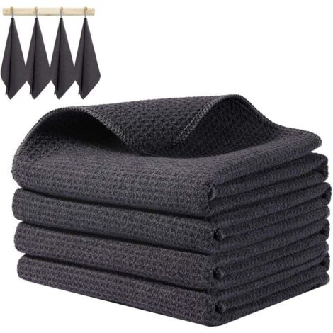 AIPERQ Juego de 4 paños de cocina 40 x 40cm Gris