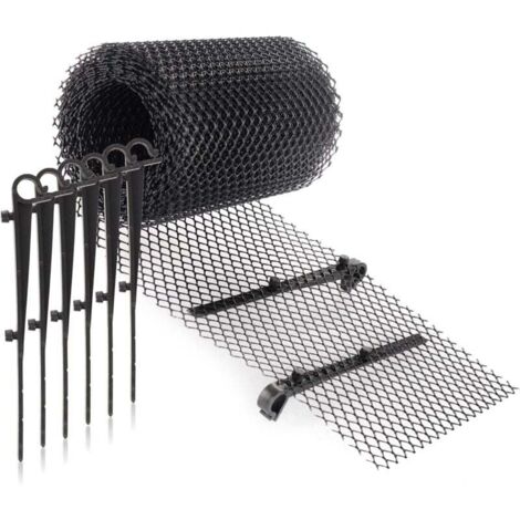 AIPERQ - Juego de protección para canalones (16 cm x 6 m), estable, con 15 clips