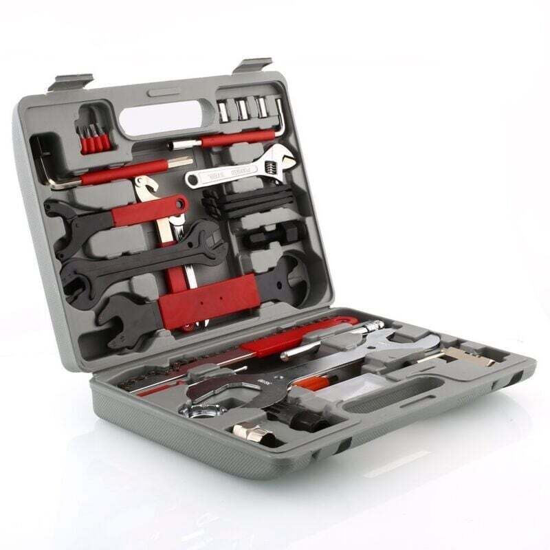 AIPERQ Kit de Réparation pour Vélo Boîte à Outils Professionnel VTT MTB avec 44 Pièces, Coffret d’Outils vélos bicyclettes