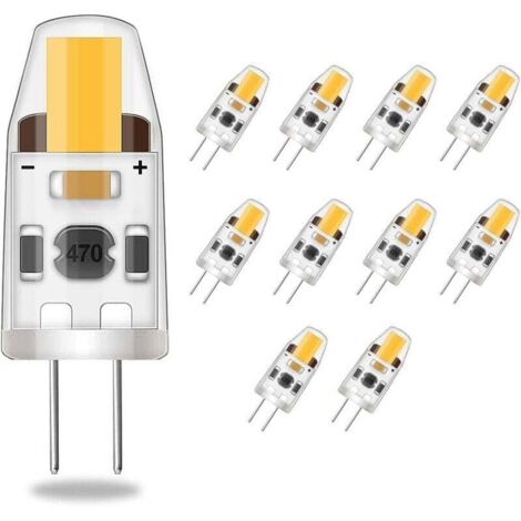 AIPERQ LED G4 Dimmable Ampoules,2W Equivalent 20W Halogène Lampe,200LM Blanc Chaud Économies d’énergie Ampoule,Pas de Scintillement,AC/DC 12-24V,G4 Bi-pin ,360°Angle de Faisceaux,Lot de 10 [Classe éne