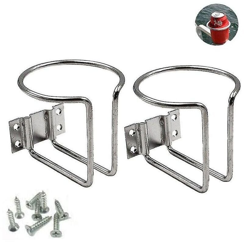AIPERQ Lot de 2 porte-gobelets en acier inoxydable pour voiture, bateau, porte-gobelet pour bateau, yacht, camion, camping-car, camping-car