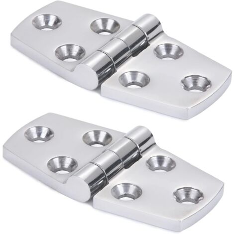 AIPERQ Marine Door Hinges Stainless Steel Boat Hatch Hinge Hardware Heavy Duty Boat Hinge Platform Cabinet SUS316 2pcs 38mm x 76mm