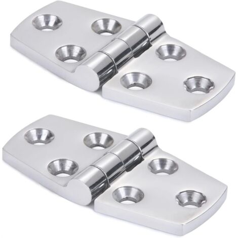AIPERQ Marine Monture Charnières de Porte Acier Inoxydable Charnière de Bateau de Trappe Matériel À toute épreuve Charnière de bateau Plateforme Cabinet SUS316 2pcs 38 mm x 76 mm