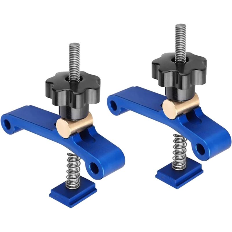 Pince de Maintien à Rainure en t Ensemble 2 pièce,T Track Clamp Jeu de Colliers de Fixation à Action Rapide en Métal pour Travail du Bois sur Rainure