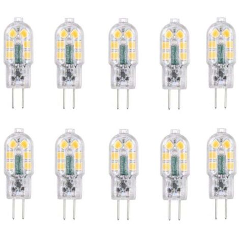 Aiperq Promotion G4 LED-Lampe 2 W, entspricht 20 W Halogenlampen, Kaltweiß 6000 K, 200 lm, 12 x SMD, 12 V AC/DC, 10er-Pack