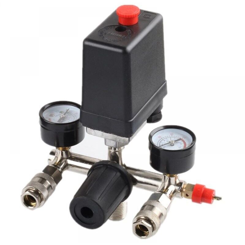 Aiperq - Régulateur de Pression avec pressostat pour compresseur Pressostat 2 afficheurs