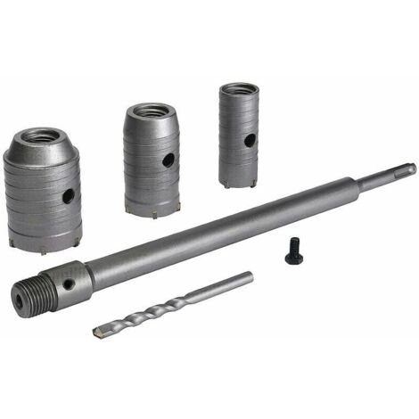 Aiperq – Set de scies à cloche 30/40/50mm – Tige d'extension 350mm – Carbure de tungstène pour béton, brique et parpaing – Compatible murs de maçonnerie