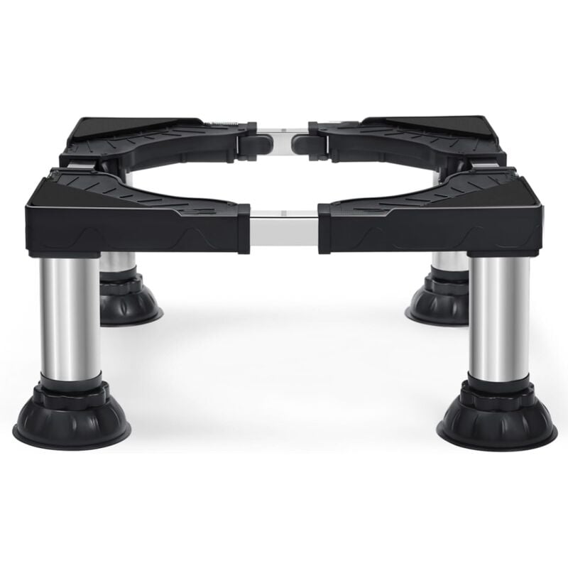 Socle Machine a Laver 4 Pieds à Ventouse, Support Machine à Laver Charge 200KG, Largeur Réglable de 40-62cm, Hauteur de 17.7-21cm Support