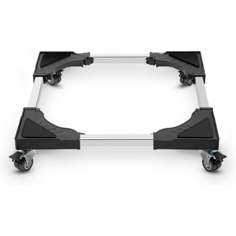 AIPERQ Socle Machine a Laver 4 Roulettes Verrouillables, Charge 200KG Support Machine à Laver, Largeur Réglable de 40-62cm Support Électroménager Pour Machine A Laver et Réfrigérateur, Noir