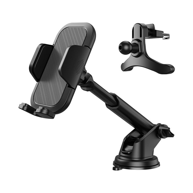 AIPERQ Support de téléphone de voiture, support de téléphone de voiture universel avec clip et ventouse Rotation à 360 ° Opération à une main.