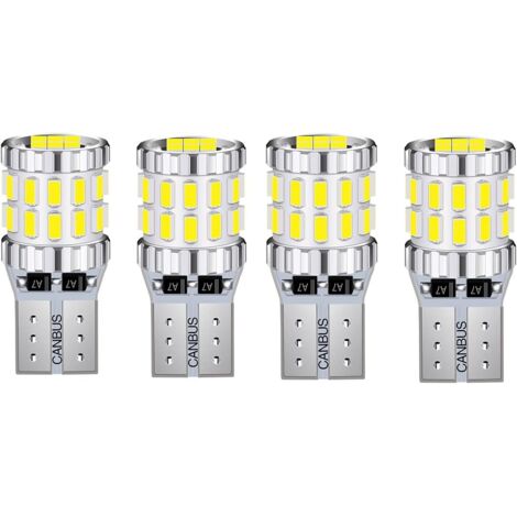 Aiperq T10 W5W Ampoule de Voiture, 2 Pi&egraveces 3W FPC LED CANBUS 3014 30SMD Ampoules de Remplacement Int&eacuterieur Lumi&egraverede Blanc (4)