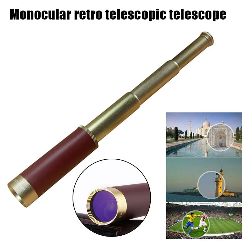Aiperq - Télescope monoculaire rétractable Portable 25x30, Vintage pour la chasse en plein air