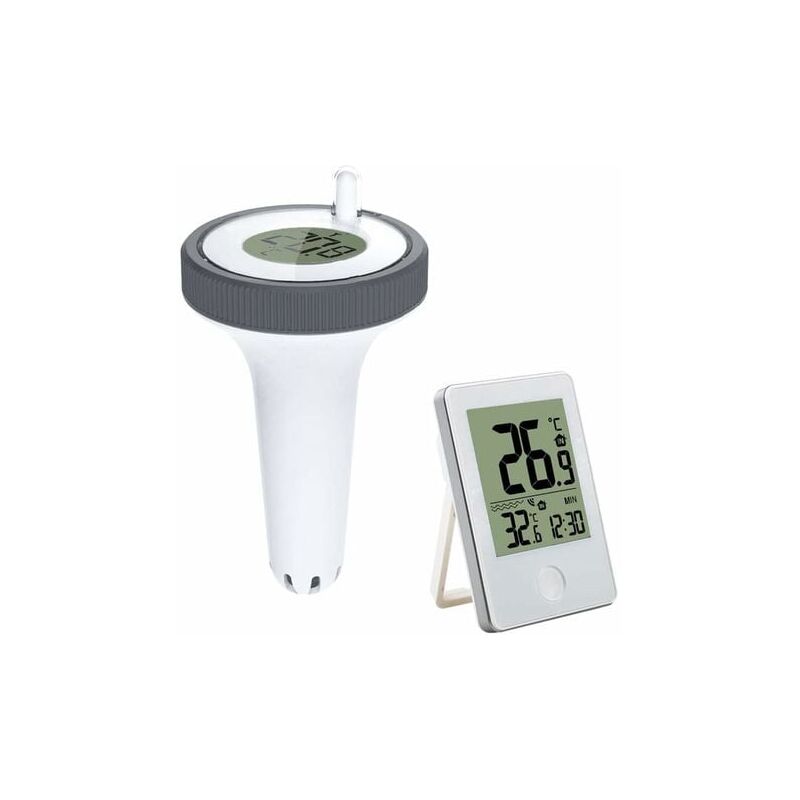Aiperq Thermomètre de Température d'Eau Electronique avec Récepteur Numérique, Ecran LCD pour Aquarium/Spa/Étang à Poissons