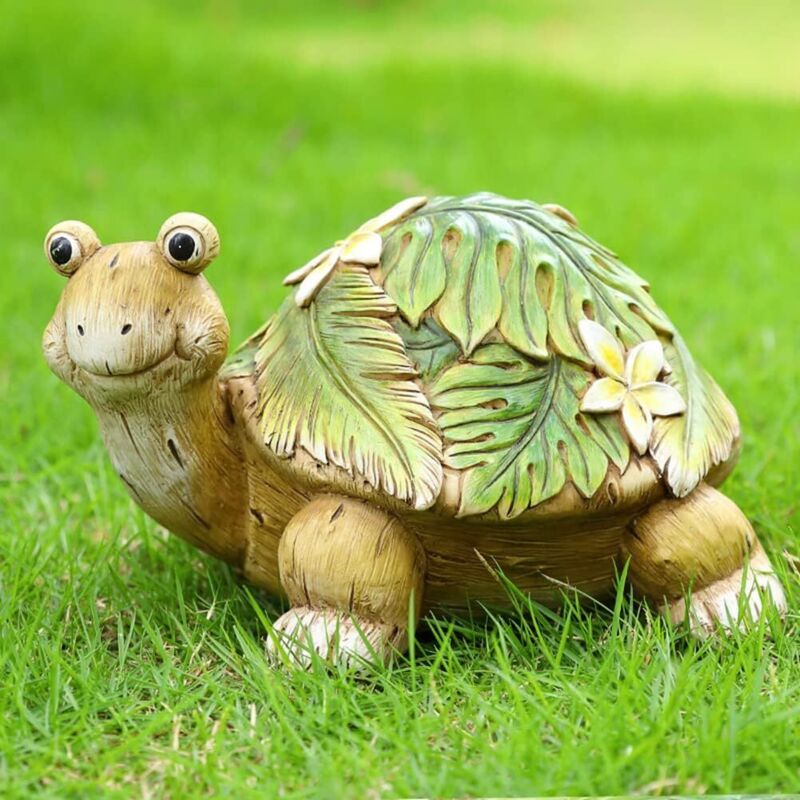 Aiperq Tortue de Jardin,Statue Ornement de Jardin,de Jardin en résine résistante aux intempéries pour terrasse, Balcon, Cour, pelouse