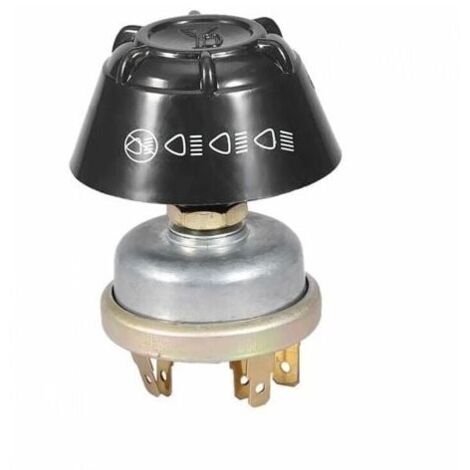 Aiperq Traktorschalter, 12 V wasserdichter Licht-/Hupenschalter, Metall-Druckknopfschalter für Massey Ferguson Traktor (Silber + Schwarz)