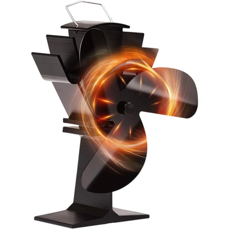Ventilateur à poêle alimenté par la chaleur, avec 3 lames pour cheminée / poêle à bois. - Aiperq