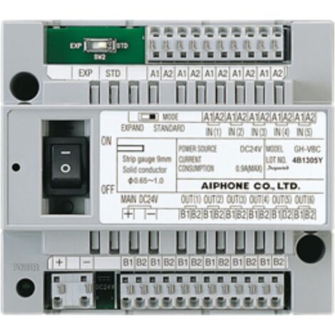 Aiphone – Centrale vidéo modulaire GTVBC – Interphone 48 moniteurs – Câblage 2 fils non polarisés – Fixation sur rail DIN 7 modules