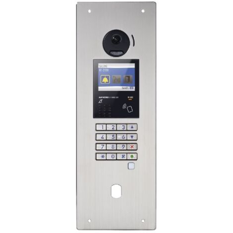 Aiphone – Interphone vidéo encastré inox avec NFC – Version vocale basque – GTDMBLVNBA – Boucle magnétique – Perçage 25mm