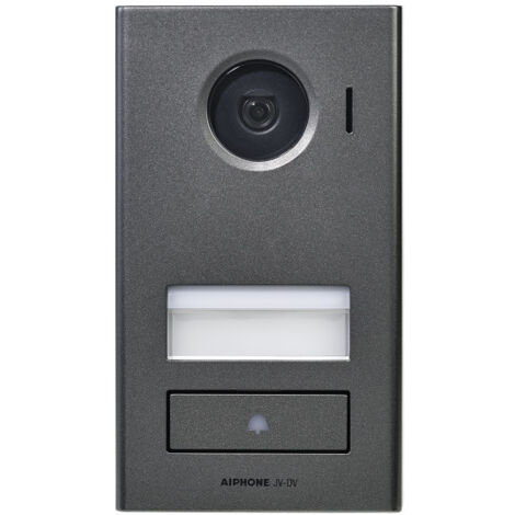 Aiphone – Platine de rue JVDV pour portier vidéo – Caméra couleur 70°/90° – IP54 – Aluminium moulé – Installation saillie – 130442