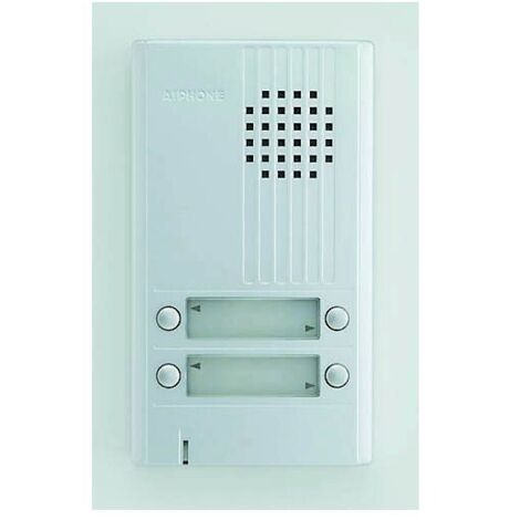 Aiphone – Platine saillie 4 boutons DA4DS – Façade aluminium naturel – Dimensions 175x100x22mm – 4 touches d'appel – Portes noms rétro éclairés