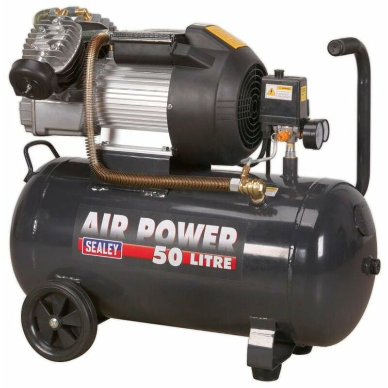 Sealey - Air Compressor 50L Direct Drive 3HP & Air Accessory Kit