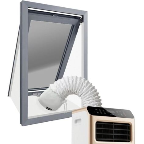 Air Conditioner Window Seal, Portable Universal Window Kit, 190cm, with Zipper and Adhesive Fasteners-Crezuo
