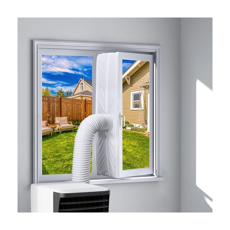 Air conditioner window seal with zipper 400 cm, installation tape, tape, mobile air conditioner window seal, suitable for any mobile air conditioner