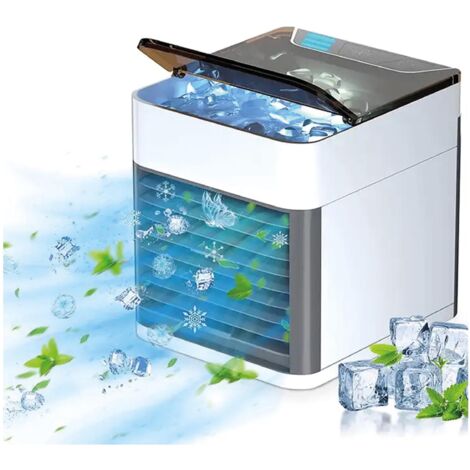 Air Cooler - Refroidisseur d'air mobile de qualité supérieure - Avec 3 niveaux et 7 lumières d'ambiance - Mini refroidisseur d'air - Désodorisant de qualité supérieure