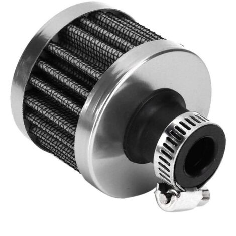Air Filter Mini Car Air Intake Filter Crankcase Engine Vent Breather Valve Cover Filter Universal 25mm (Silver)