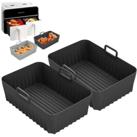 Air Fryer, 2 Paquet Moule Air Fryer pour Ninja Foodi AF400EU AF300EU 9.5L, Air Fryer Accessoires, Moule Silicone Airfryer Pot
