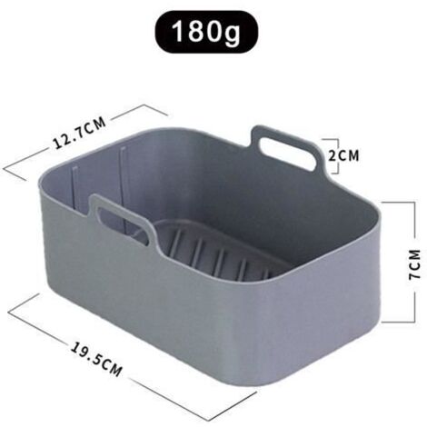 Air Fryer Silicone Panier Plateau Fried Baking Pan Insert Plat Accessoire Double Panier pour Ninja DZ201 pour Air Fryer Gris