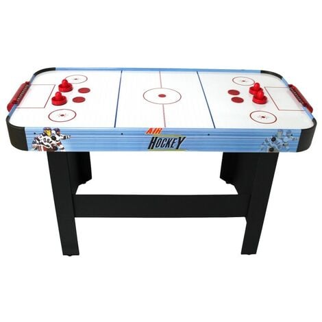 Air Hockey Teenager - Table de Air-Hockey avec système d'air pulsé 6-8W - 142 x 72 x 81 cm - Bleu/Noir