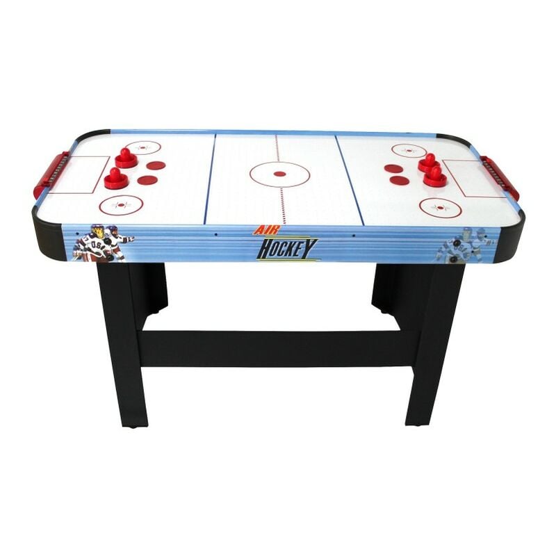 Air Hockey Teenager - Table de Air-Hockey avec système d'air pulsé 6-8W - 142 x 72 x 81 cm - Bleu/Noir - Bleu
