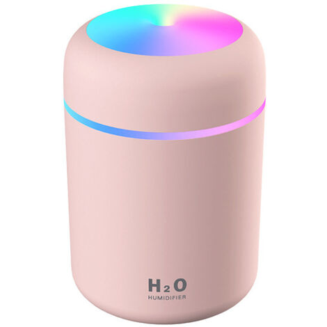 Air Humidifier, Mini Ultrasonic Humidifier with 2 Adjustable Mist Modes, Auto Shut-Off and Colorful Night Light, USB Portable Humidifier for Car Home Office Bedroom(Pink)