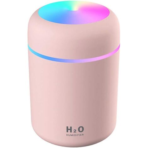 Air Humidifier, Mini Ultrasonic Humidifier with 2 Adjustable Mist Modes, USB Portable Humidifier for Car Home Office Bedroom, Pink
