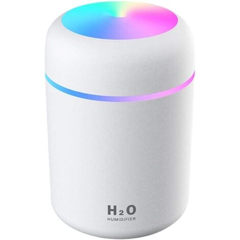 Air Humidifier, Mini Ultrasonic Humidifier with 2 Adjustable Mist Modes, USB Portable Humidifier for Car Home Office Bedroom, White