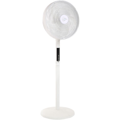 AIR-LIGHT RING - Ventilateur sur pied et circulateur d'air blanc Ø40cm 70W avec anneau d'éclairage LED